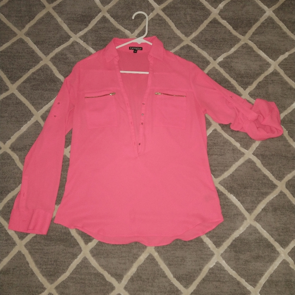 Express coral dress top